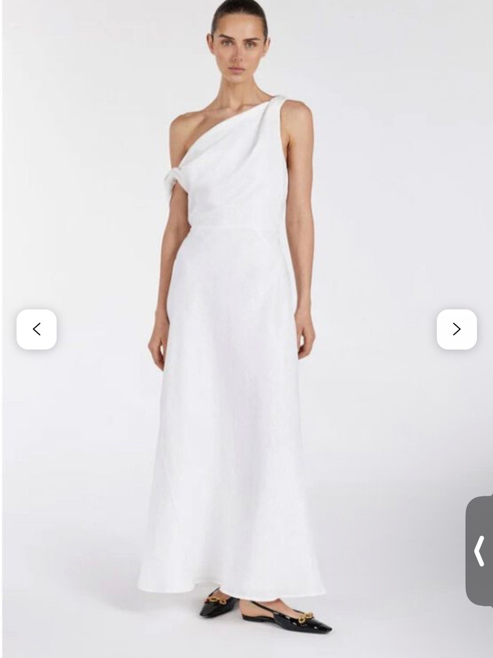 DISSH JOELLE WHITE LINEN MIDI DRESS